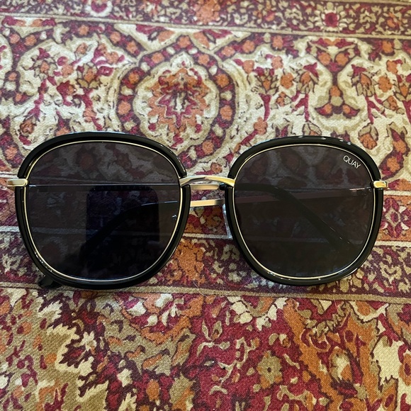 Quay Australia Accessories Quay Black Metal Gold Frame Sunglasses